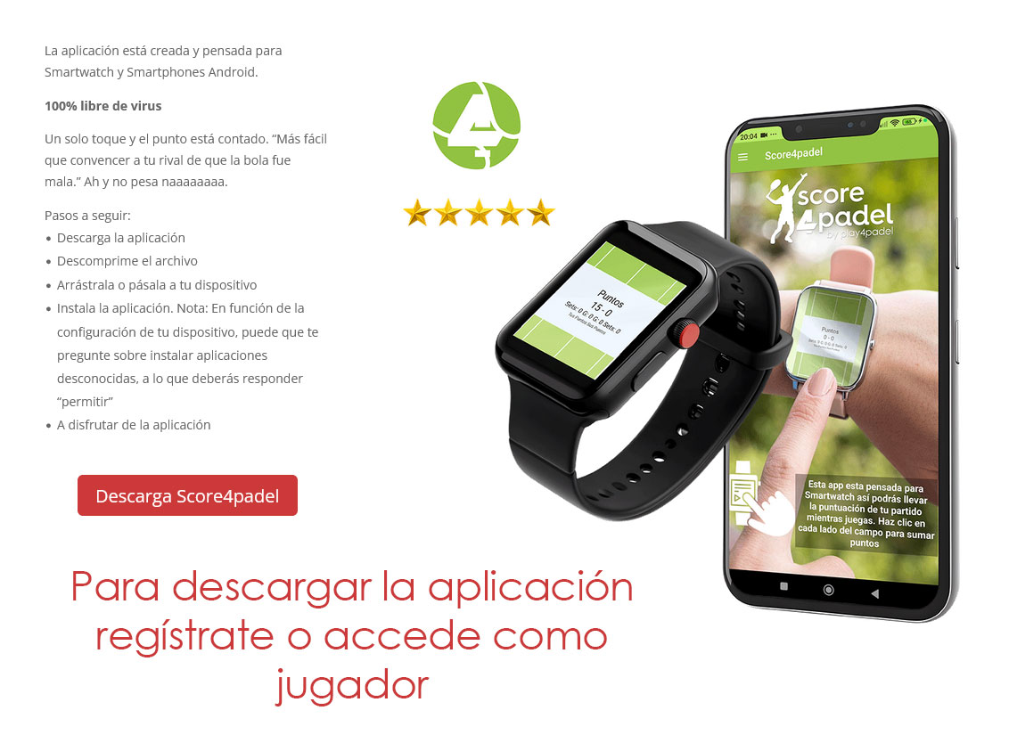 App para Android Score4padel
